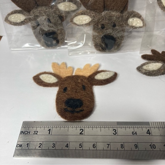 Reindeer Felt Embellishment (5) 2 Packs Dimensions 100% Wool Needle Felting - Picture 4 of 16